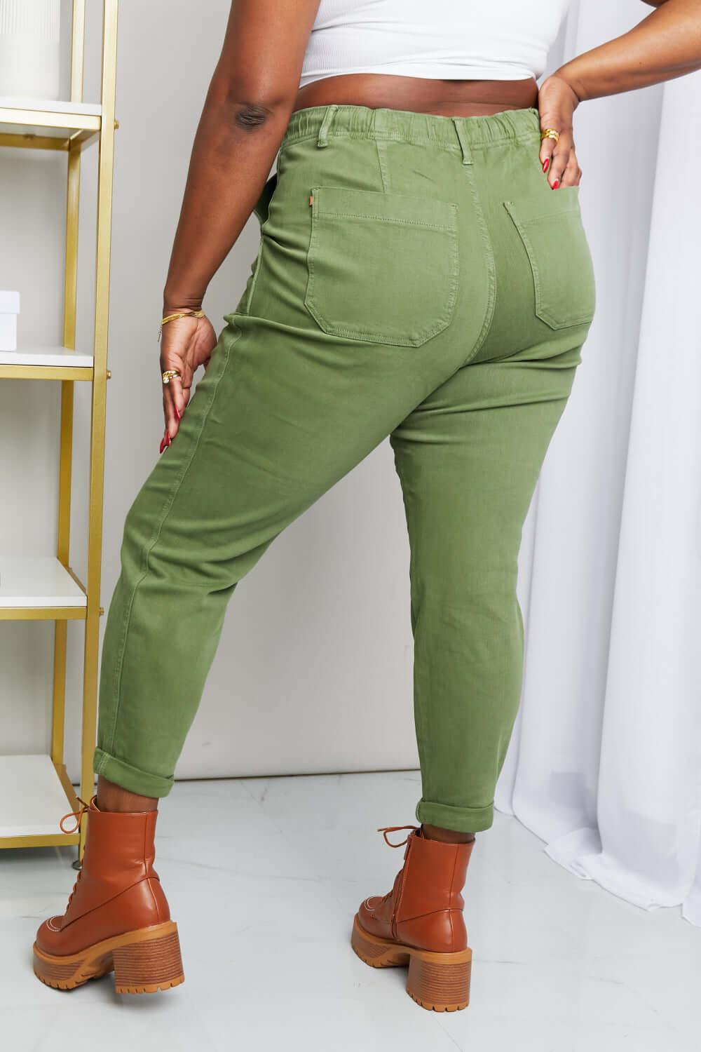 Judy Blue Full Size Drawstring Waist Pocket Jeans - Clothes For Her Online Store