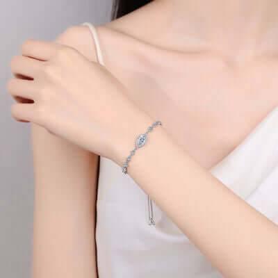 1 Carat Moissanite 925 Sterling Silver Bracelet - Clothes For Her Online Store