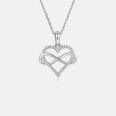 Moissanite 925 Sterling Silver Heart Shape Necklace - Clothes For Her Online Store