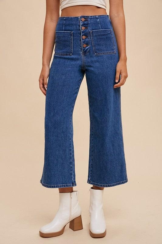 Annie Wear Button Fly High Waist Jeans - Clothes For Her Online Store