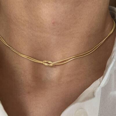 Titanium Steel Knotted Necklace - Clothes For Her Online Store