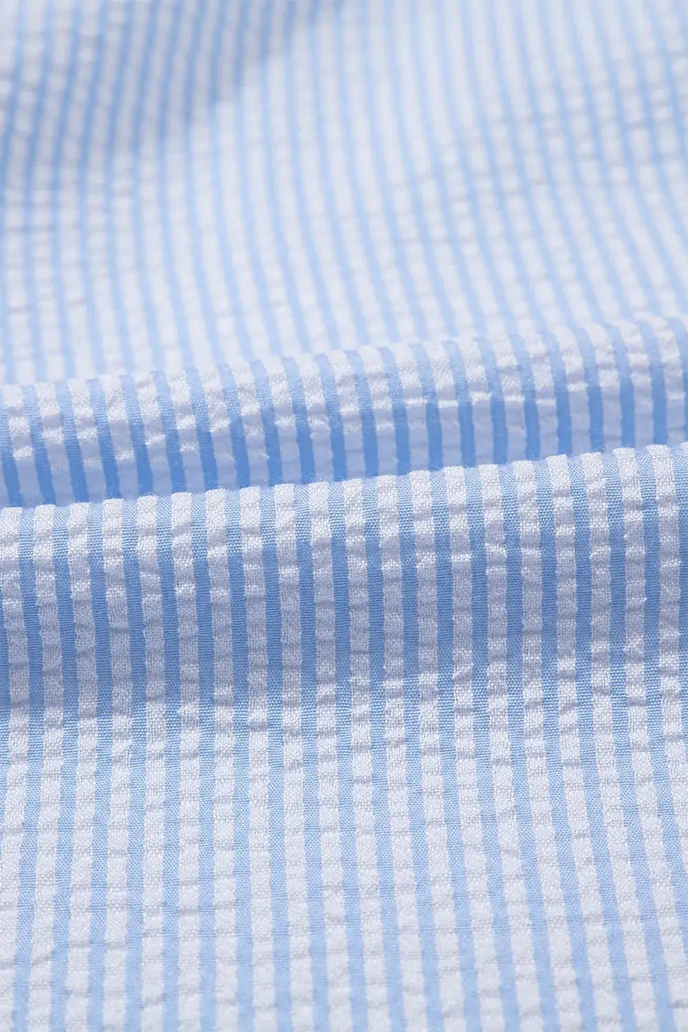 Striped Ruffle Short Bubble Sleeve Shirt