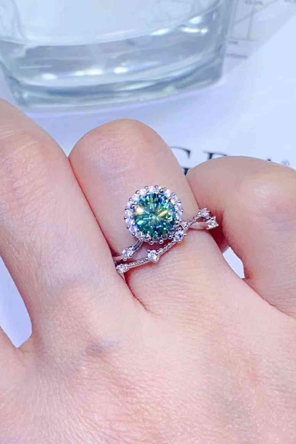 1 Carat Moissanite Platinum-Plated Ring - Clothes For Her Online Store
