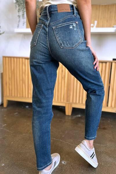 Judy Blue Full Size Tummy Control High Waist Slim Jeans - Clothes For Her Online Store