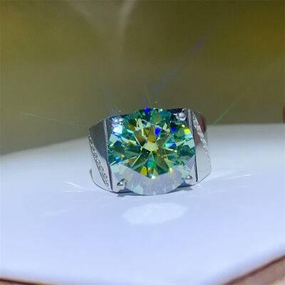 10 Carat Moissanite 925 Sterling Silver Signet Ring - Clothes For Her Online Store