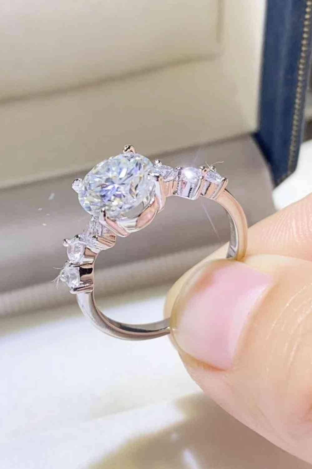 2 Carat Moissanite 925 Sterling Silver Ring - Clothes For Her Online Store