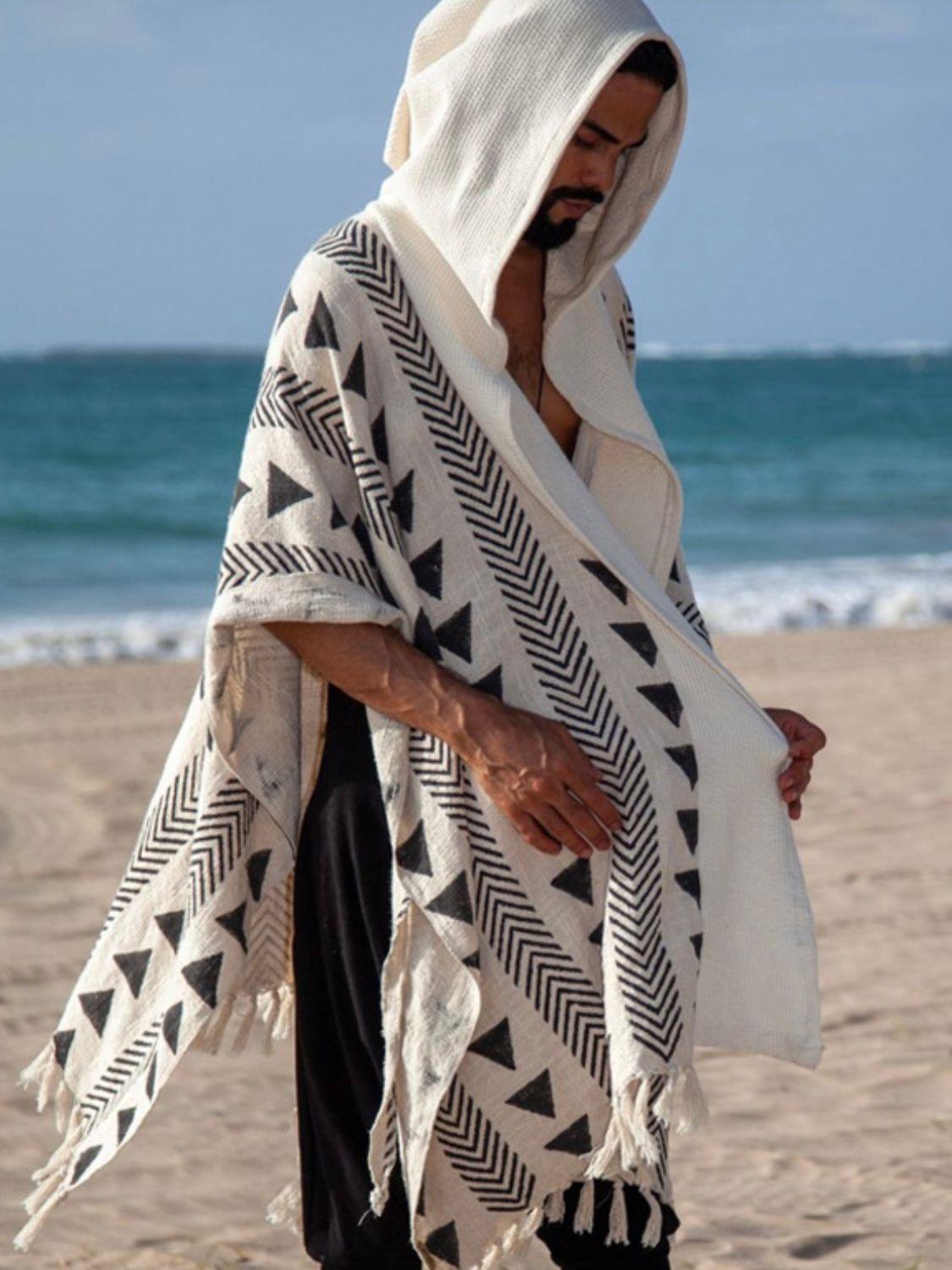Men's Open Front Printed Cover-Up - Clothes For Her Online Store