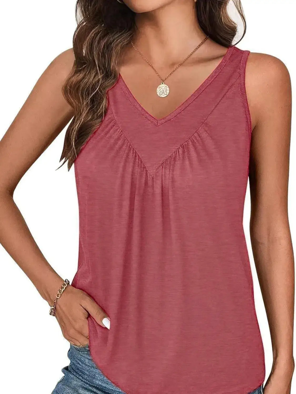 Ruched V-Neck Tank