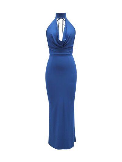 Backless Lace Up Back Sleeveless Maxi Dress - Clothes For Her Online Store