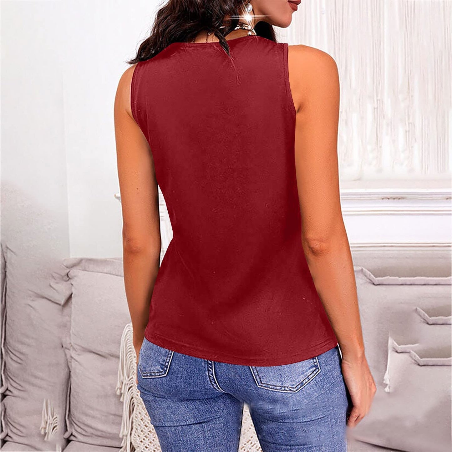 Full Size V-Neck Wide Strap Tank - Clothes For Her Online Store