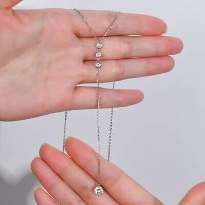 1.3 Carat Moissanite 925 Sterling Silver Drop Necklace - Clothes For Her Online Store