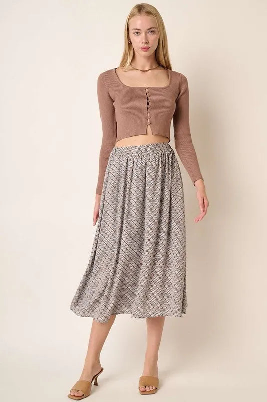 Mittoshop Printed Midi Skirt