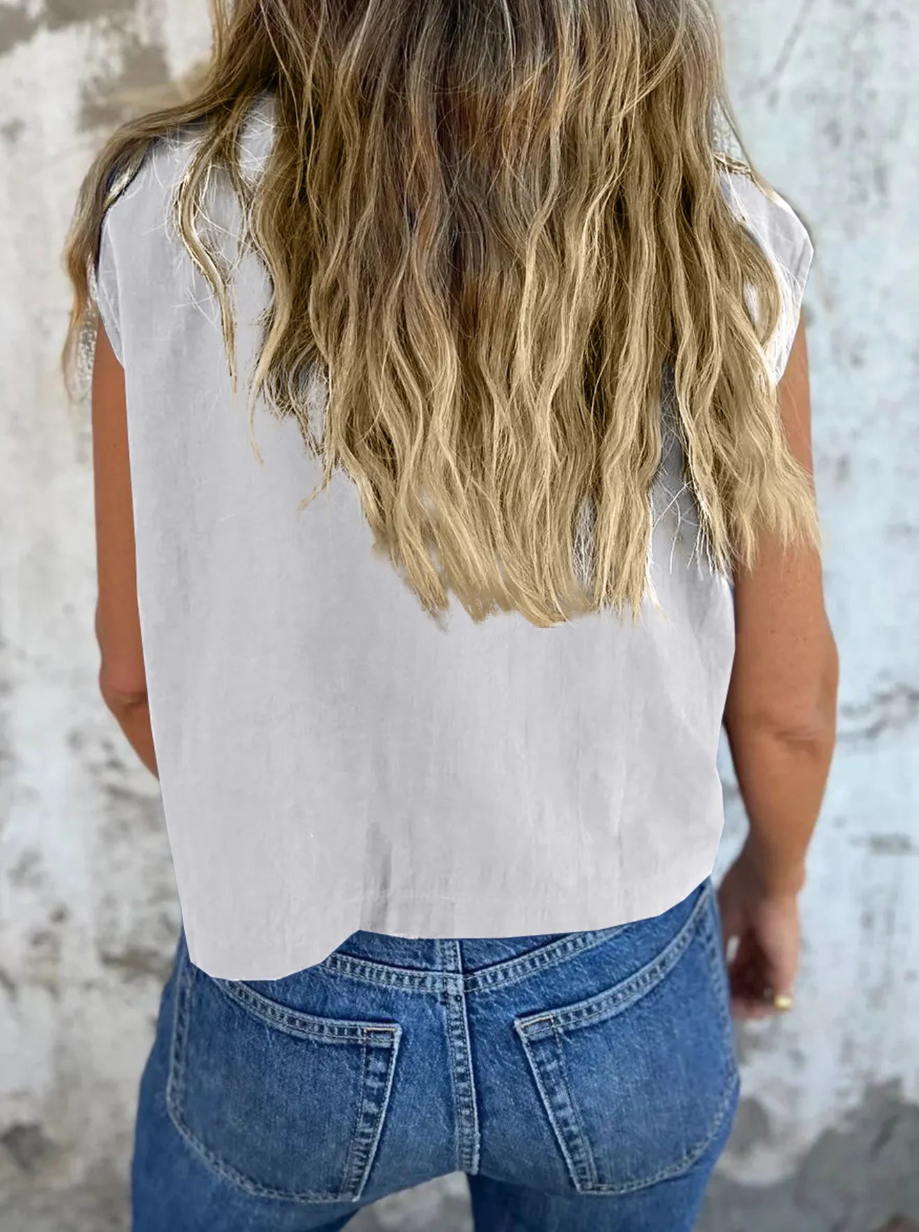 Full Size Button Down Cap Sleeve Linen Shirt Plus Size