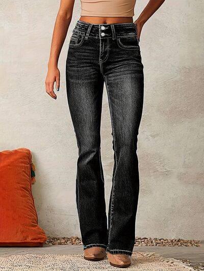 Cat Whisker Washed Bootcut Jeans - Clothes For Her Online Store