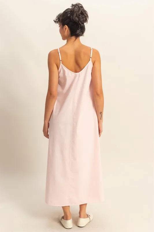 HYFVE Dyed V-Neck Loose Dress