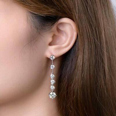 4 Carat Moissanite 925 Sterling Silver Earrings - Clothes For Her Online Store