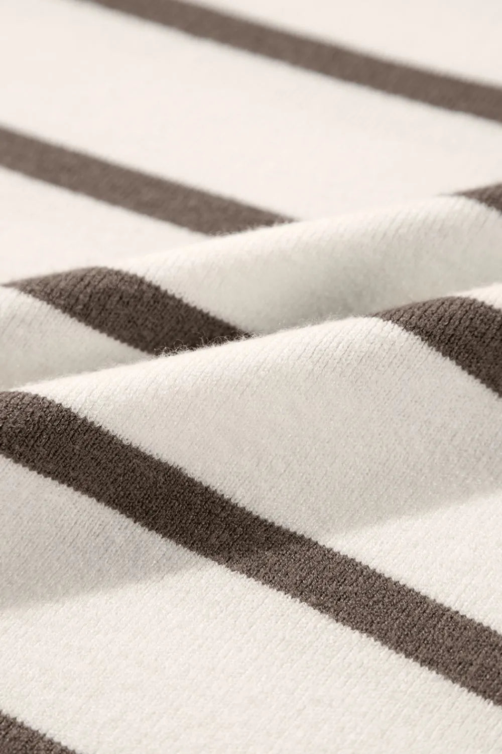 Stripe Side Slits Crewneck Sweater Vest - Clothes For Her Online Store