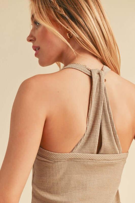 Aemi + Co Scoop Neck Ribbed Tank - Clothes For Her Online Store