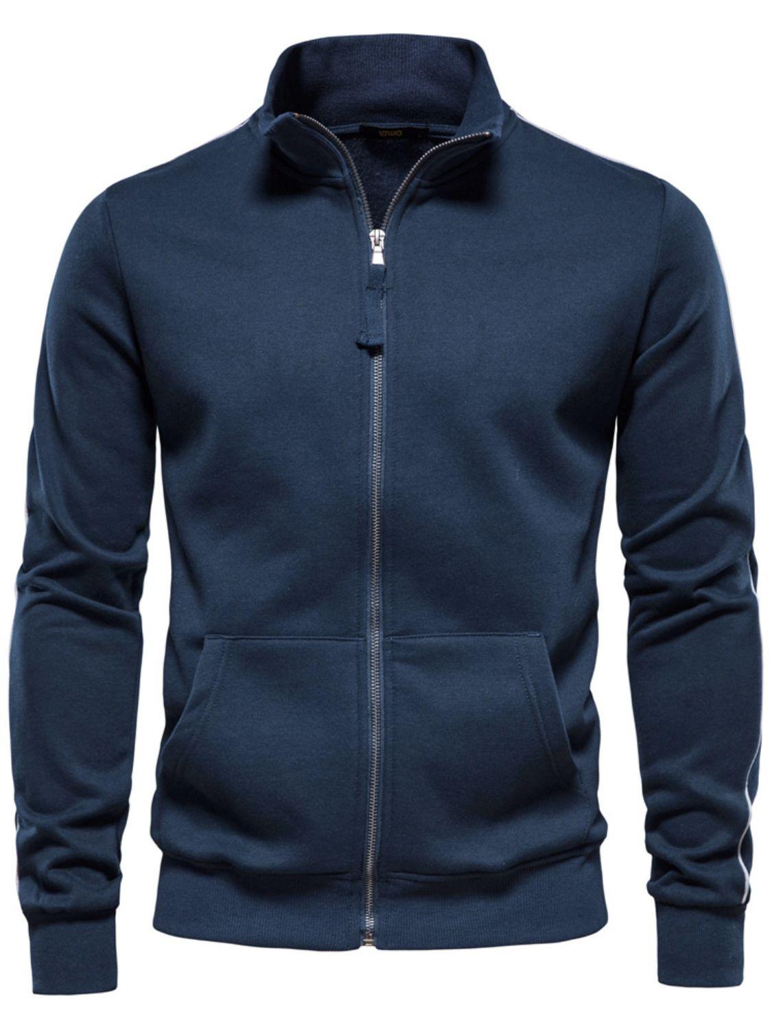 Men's Zip Up Long Sleeve Sweatshirt - Clothes For Her Online Store