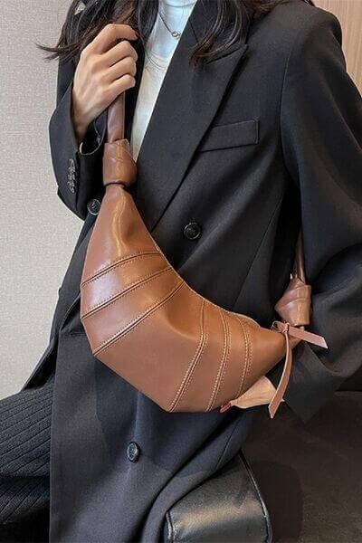 Zenana Vegan Leather Croissant Crossbody Bag - Clothes For Her Online Store