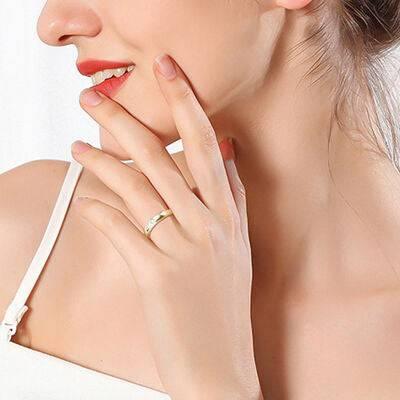 925 Sterling Silver Inlaid Moissanite Ring - Clothes For Her Online Store