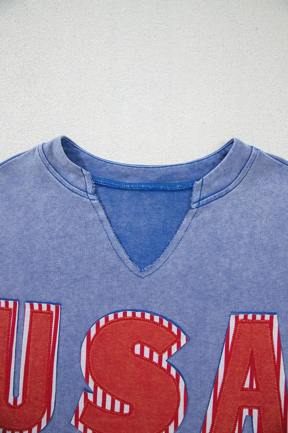 USA Patch Mineral Wash Notched T Shirt