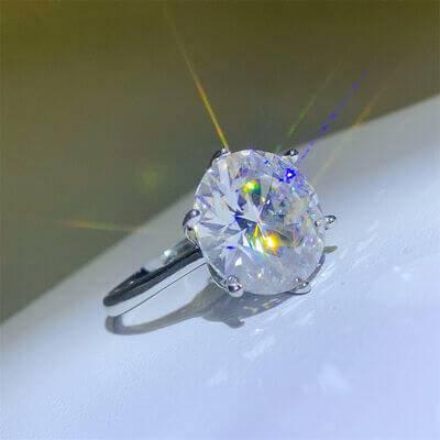 10 Carat Moissanite 925 Sterling Silver Ring - Clothes For Her Online Store