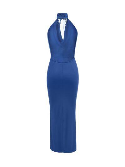 Backless Lace Up Back Sleeveless Maxi Dress - Clothes For Her Online Store