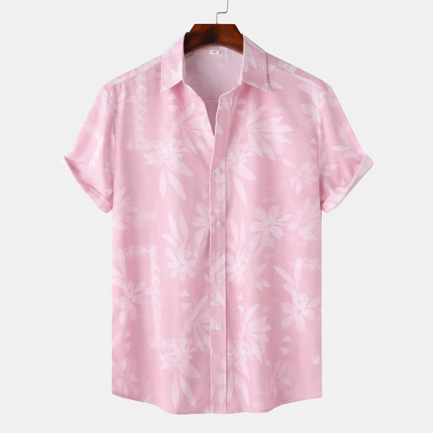 Men's Print Short Sleeve Button-Up Shirt