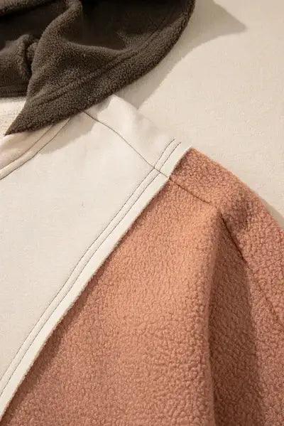 Plus Size Color Block Long Sleeve Hoodie - Clothes For Her Online Store