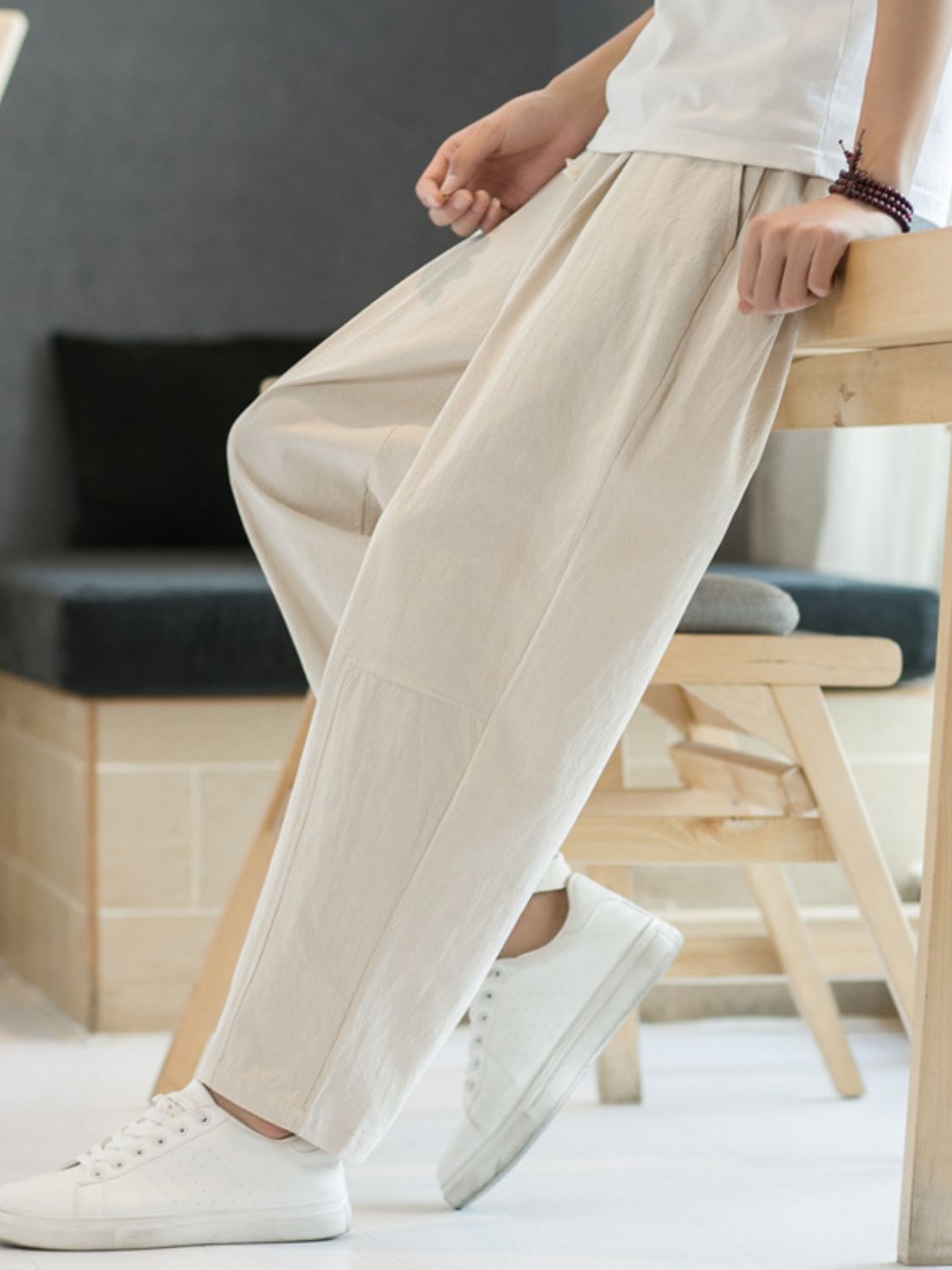 Men's Plus Size Cropped Straight Pants - Clothes For Her Online Store