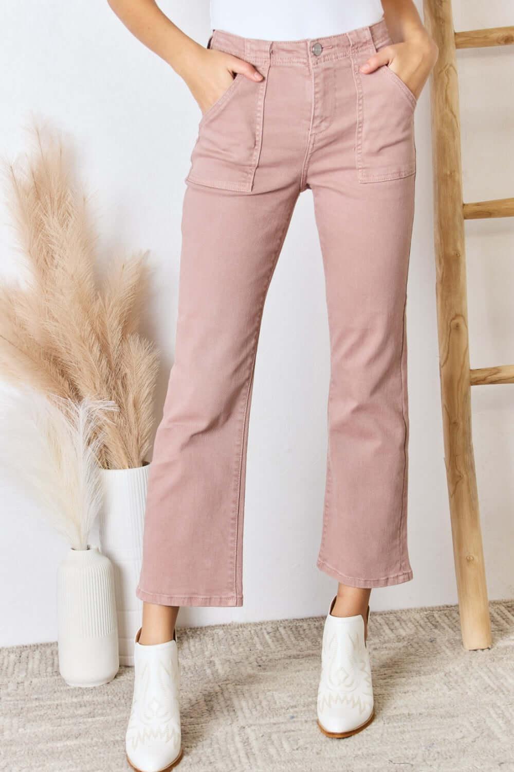 RISEN Full Size High Rise Ankle Flare Jeans - Clothes For Her Online Store