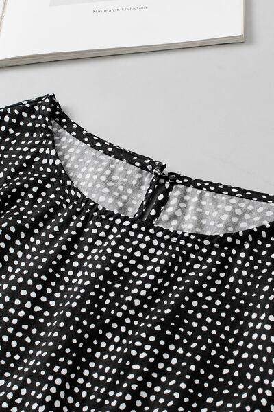 Printed Short Puff Sleeve Blouse - Clothes For Her Online Store