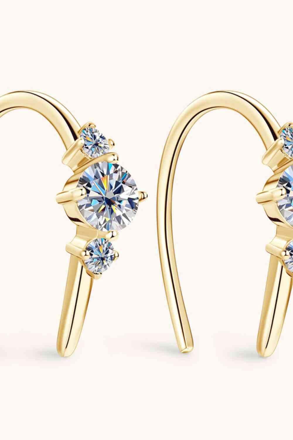 Moissanite 925 Sterling Silver Earrings - Clothes For Her Online Store