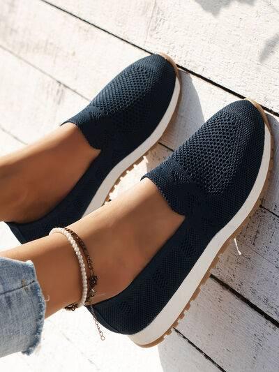 Mesh Round Toe Flat Slip-Ons - Clothes For Her Online Store