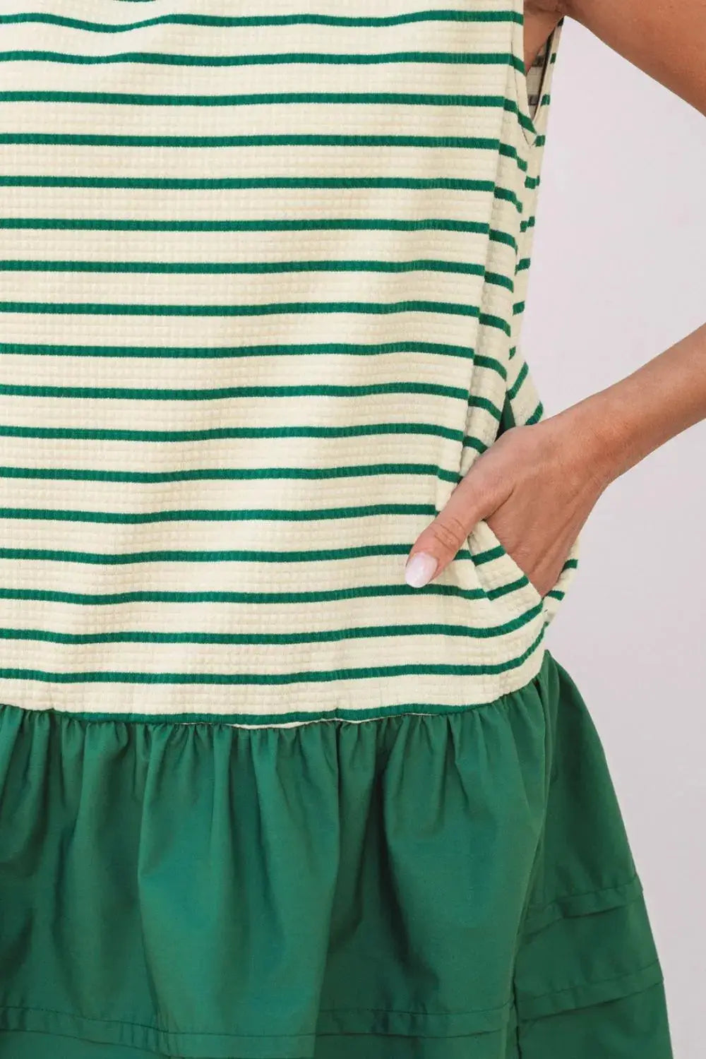 Stripe Woven Sleeveless Mini Dress - Clothes For Her Online Store