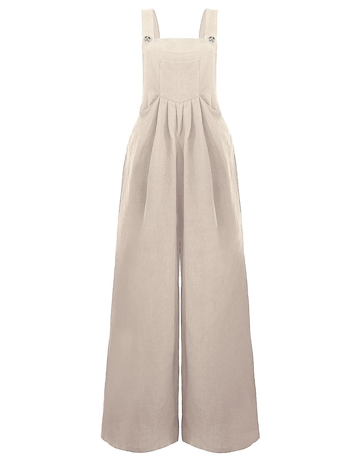 Full Size Square Neck Wide Strap Overalls - Clothes For Her Online Store