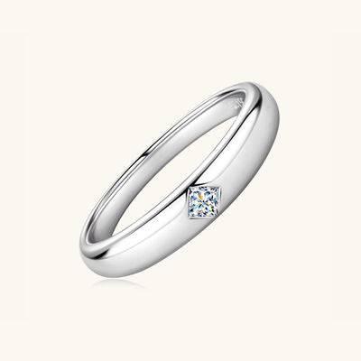 925 Sterling Silver Inlaid Moissanite Ring - Clothes For Her Online Store