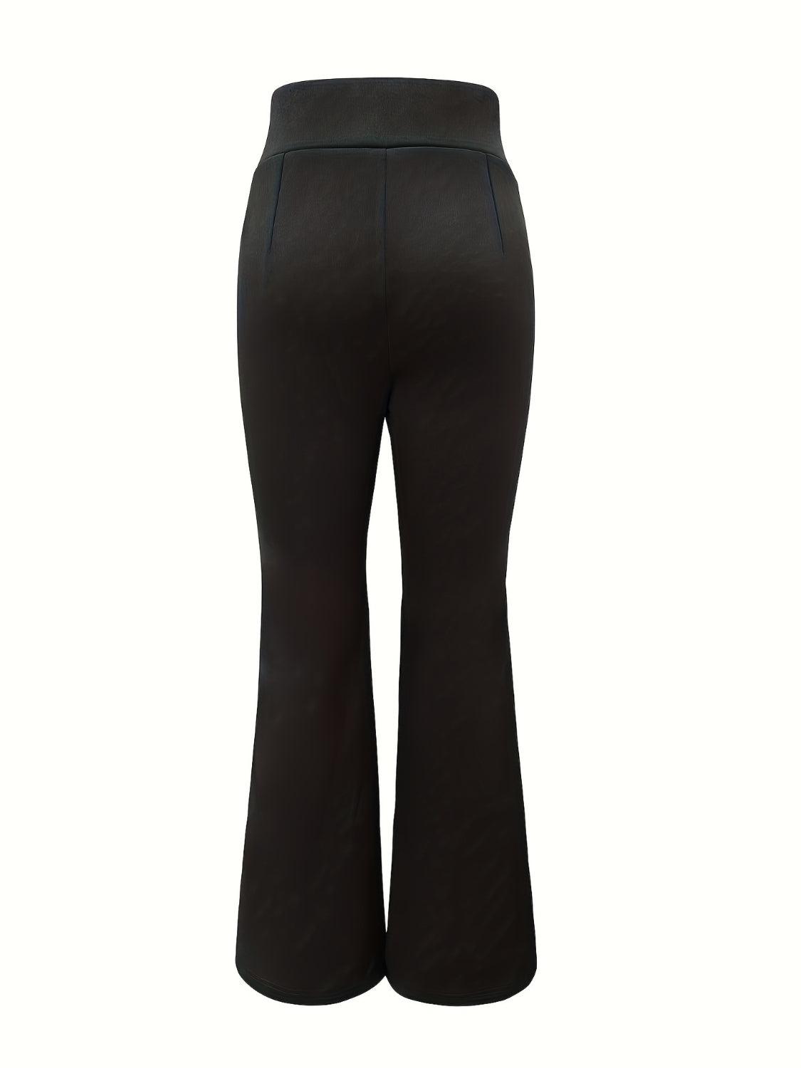 Lace Up Slit Bootcut Pants - Clothes For Her Online Store