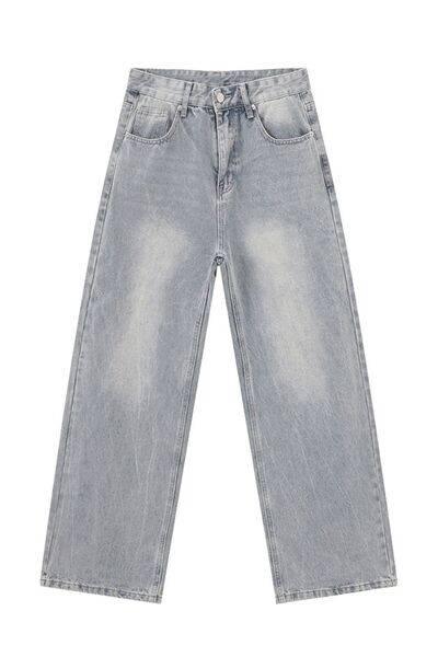 Wide Leg Jeans with Pockets - Clothes For Her Online Store