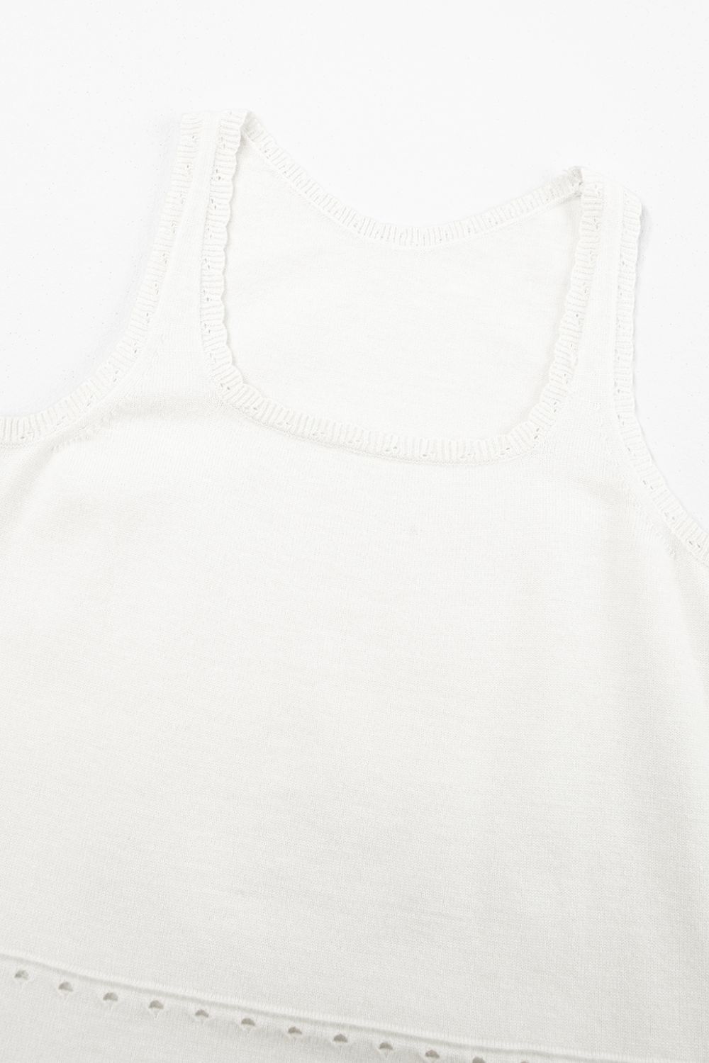 Square Neck Wide Strap Sweater Tank - Clothes For Her Online Store