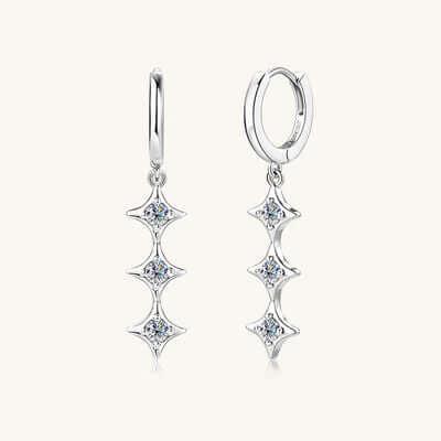 Moissanite 925 Sterling Silver Geometric Shape Earrings - Clothes For Her Online Store