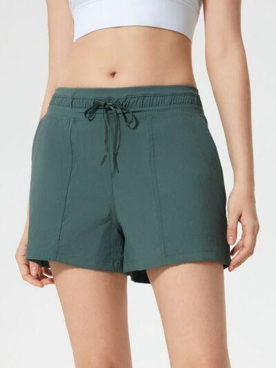 Millennia Drawstring Active Shorts with Pockets - Clothes For Her Online Store