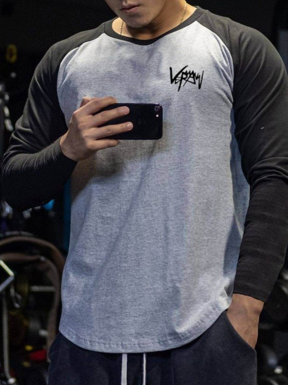 Men's Plus Size Round Neck Long Sleeve T-Shirt