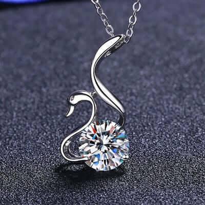 2 Carat Moissanite 925 Sterling Silver Necklace - Clothes For Her Online Store