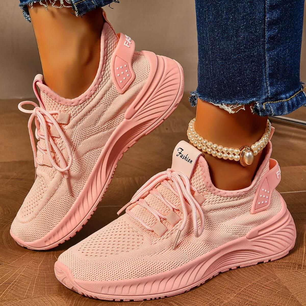 Round Toe Mesh Platform Athletic - Clothes For Her Online Store