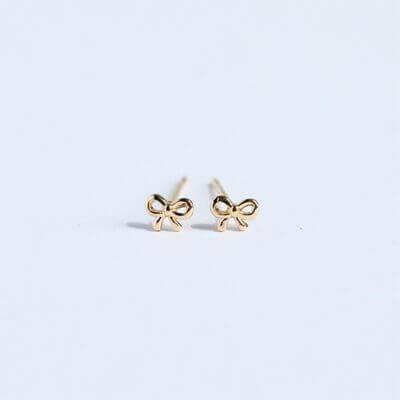 Copper Bow Stud Earrings - Clothes For Her Online Store