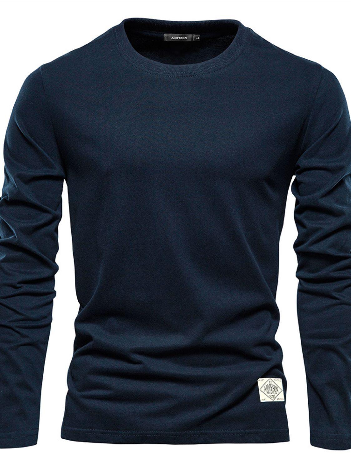 Men's Round Neck Long Sleeve T-Shirt - Clothes For Her Online Store