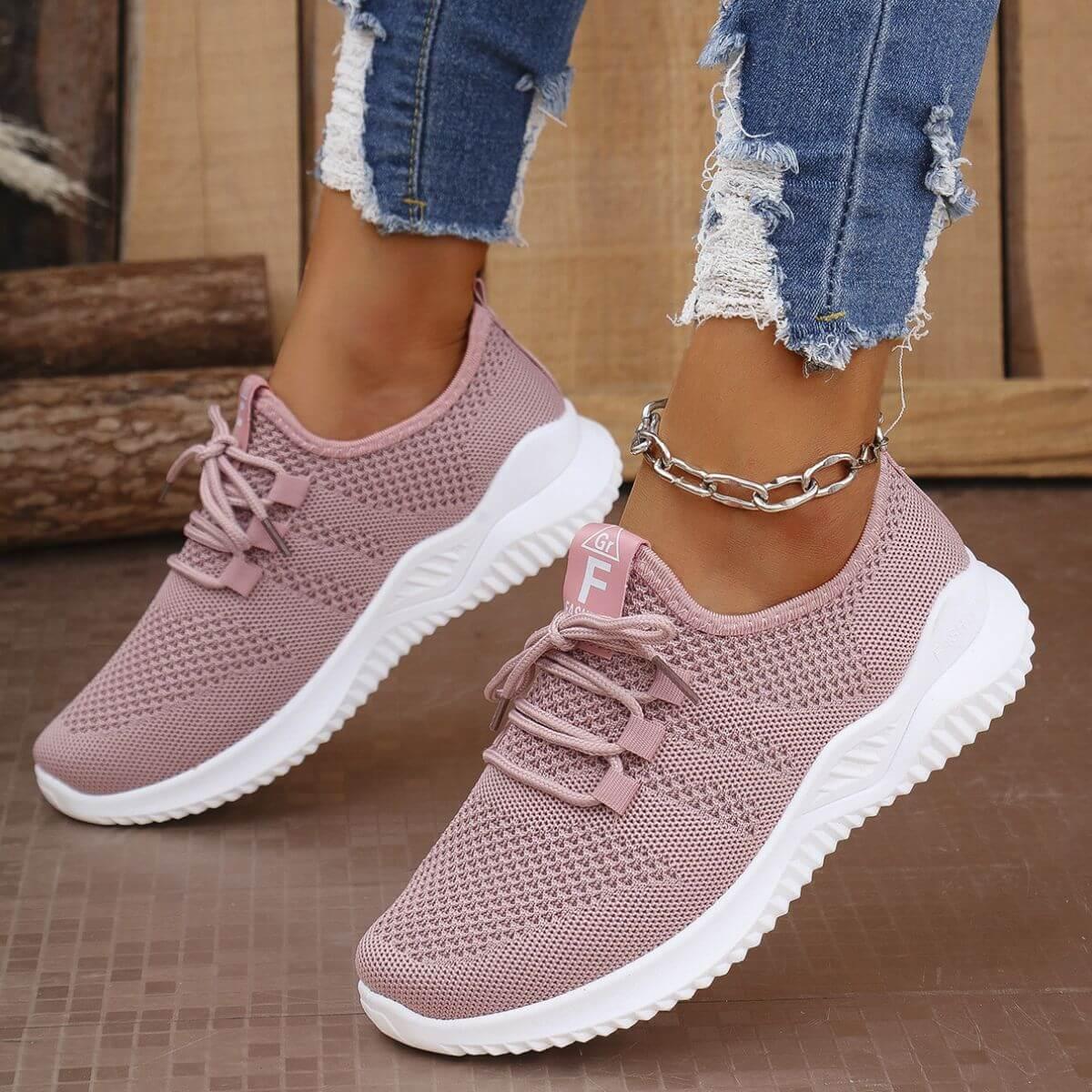 Breathable Mesh Lace Up Athletic - Clothes For Her Online Store