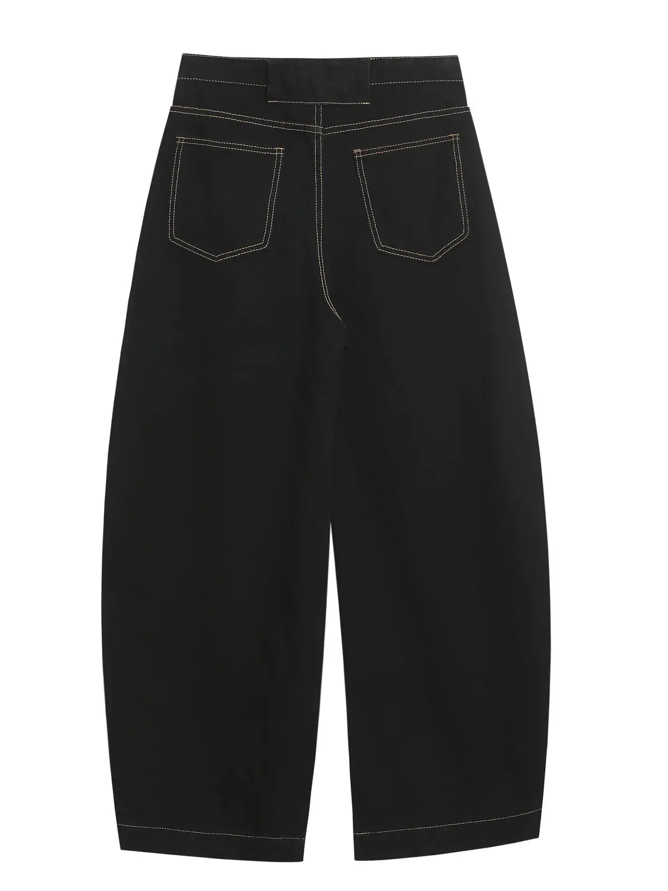 Men's High Waist Contrast Stitch Curved Jeans